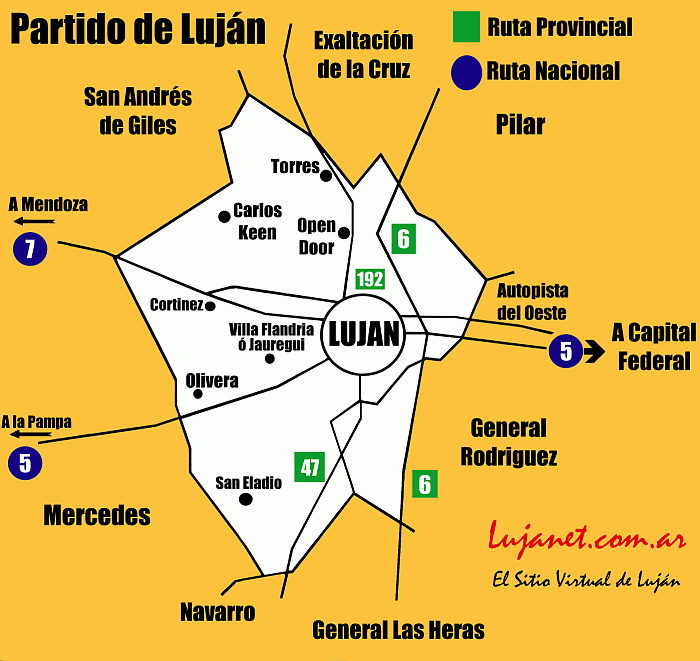 HACIENDO CLICK ENTRAR AL PLANO DE BARRIOS Y CALLES DE LA CIUDAD DE LUJAN